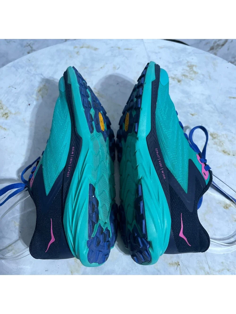 Hoka One One Zinal Women's Size 5.5 Running Shoes Blue Outdoor Vibram Sneakers